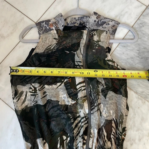 EDUN, women’s XS, black and gray printed mini dress with offset zipper front EUC - Picture 9 of 11